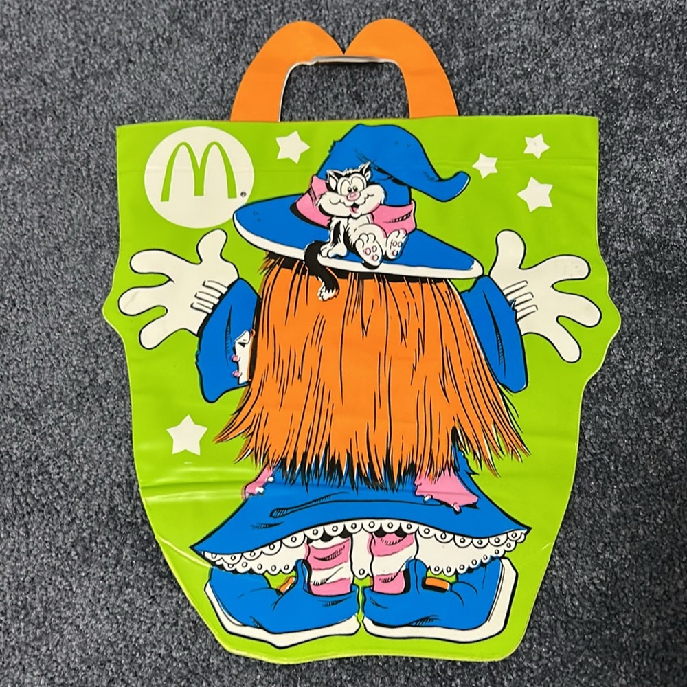 Colorful Halloween 1990 McDonalds Trick-or-Treat Bag. Glows! Clean. Never used. - Picture 3 of 5